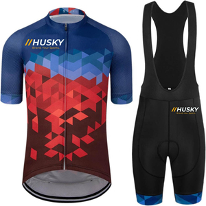 Jersey de Ciclismo Personalizado Azul de Manga Corta, Ecológico, 100% Poliéster, Unisex, Alta Elasticidad, Logotipo Frontal - Product Image 1
