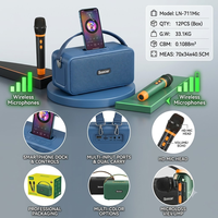 Enceinte Karaoké Boombest LN711MIC avec 2 Microphones Sans Fil, Puissance Élevée 45W, Idéale pour Mariages en Extérieur, Camping, Urgences - Vente en Gros