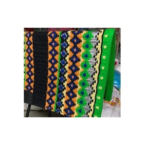 แผ่นรองอานม้าขนสัตว์ตะวันตก หลายสี ลายเรขาคณิตแบบนาวาโฮ ทอมือ รูปทรงโค้งรับกับรูปร่าง นั่งสบาย ทนทาน อุปกรณ์ขี่ม้า - Product Image 2