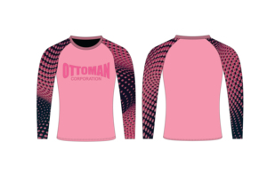 Rashguard personnalisé à manches longues avec votre propre logo sublimé, nouvelle arrivée, rashguard MMA pour adultes, couleur rose - Product Image 6