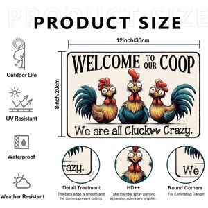 Targa Vintage in Latta con Scritta 'Benvenuti nel Nostro Pollaio' - Regalo per Fattoria, Cucina, Giardino e Decorazione Esterna - Product Image 2