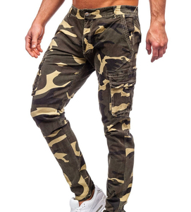 Wholesale Custom Men's Cargo Pants Long Joggers Large Side Pockets Canvas Lightweight Eco-Friendly Mid Waist Light Wash Straight - Product Image 4