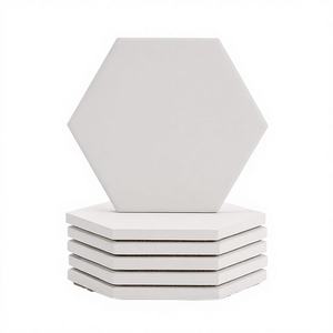 Modern <b>Ceramic</b> Marble <b>Coaster</b> Set with Brass Inlay Hexagon Shape Stylish Handmade Table Protection <b>Coasters</b> for Hotel Home - Product Image 2