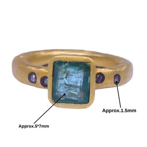 Wedding Wear 925 Sterling <b>Silver</b> Gold Plated Jewelry <b>Emerald</b> Diamond Gemstone Women Wear Classic <b>Ring</b> - Product Image 2