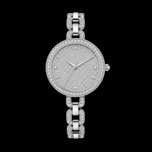 Montre de luxe pour femme avec diamants, cadran rond de 30 mm, quartz analogique, cristal saphir, bracelet en acier inoxydable, style élégant - Product Image 1