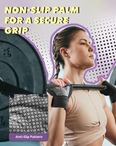 Gants de musculation pour femmes et hommes, avec support pour les poignets et paume rembourrée |   Gants de sport avec grip en silicone, gants d'entraînement respirants - Product Image 5