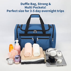 Sac à dos tactique bleu grande capacité en polyester, sac de voyage et de sport avec fermeture éclair, boucle et cadenas, sac de week-end multi-poches - Product Image 4
