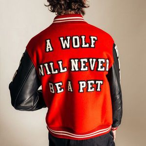 Veste varsity en molleton de coton personnalisée avec votre logo, manches longues, col à revers, pour homme - Product Image 4