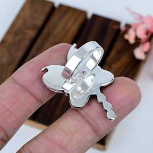 Anillo de Algodón de Azúcar Turquesa de Plata Esterlina Oxidada, Joyería Boho de Declaración, Hecho a Mano, Regalo para Ella - Product Image 3