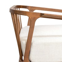 Canapé de jardin moderne de style japonais en teck massif du milieu du siècle, 2 places, avec revêtement en tissu, pour salon