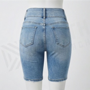 Shorts en jean déchirés pour femmes, couleur personnalisée, jeans coupés, demi-pantalons, tenue décontractée d'été, mode tendance, streetwear, Y2K - Product Image 2