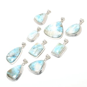 Lot en gros de colliers pendentifs en pierres précieuses LARIMA faits à la main, tendance pour femmes, fiançailles, mariage, anniversaire - Product Image 1