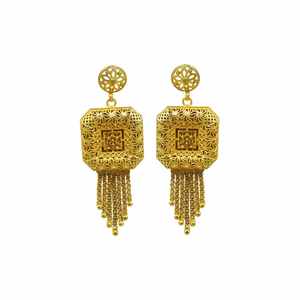 En gros, Parure de bijoux longue turque en laiton plaqué or 14K 18K 24K, design traditionnel, bijoux de mariée en or rempli, Oro Joyeria - Product Image 6
