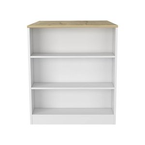 Tavolo da cucina bianco/rovere con due gambe e tre ripiani laterali - Product Image 6