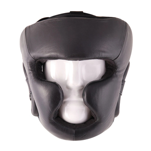 Protège-tête de boxe en PU noir avec bordure rouge, équipement de protection pour l'entraînement de boxe et le sparring - Product Image 4
