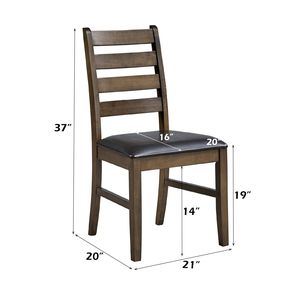 Set Damica di 2 Sedie da Pranzo Laterali in Pelle Sintetica Marrone e Noce - Product Image 4