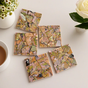 Meilleures ventes : Ensemble de sous-verres élégants en opale rose pour la décoration intérieure moderne et rustique, protection de la vaisselle en marbre naturel - Product Image 2