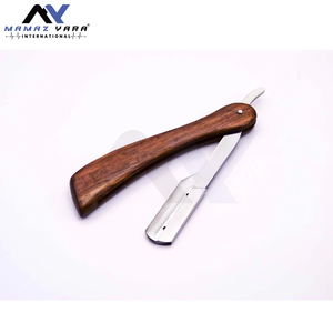 Premium <b>Swing</b> Lock Straight Edge Barber Razor with Replaceable Stainless Steel Blades Wooden Handle Professional Salon Grooming - Product Image 4