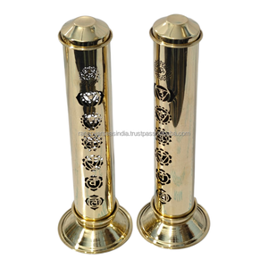 Handmade Brass Incense <b>Stick</b> Tower Burner Chakra Design Metal Holder for Meditation Home Temple Aromatherapy Decor - Product Image 4