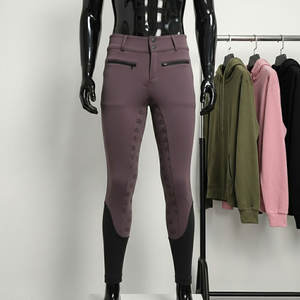 Pantalones ajustados de equitación para mujer, de color liso, personalizados y de alta calidad, fabricados en fábrica, para competición. - Product Image 1