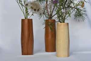 Juego de Jarrones de Madera Hechos a Mano para Flores, Estilo Minimalista, Madera Natural Ecológica, para Decoración del Hogar y Bodas - Product Image 2
