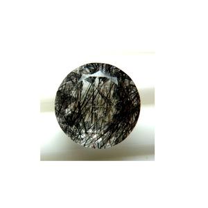 Quartz lâche pierres précieuses bricolage anneaux fil Quartz à facettes naturel rond 10MM taille fabrication de bijoux noir rutile PD017 - Product Image 1