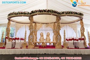 Escenario Mandap Estilo Cisne para Bodas de Sri Lanka, Decoración de Escenario Mandap de Madera del Sur de la India, Escenario Mandap Mayur para Bodas Indias, Australia - Product Image 3