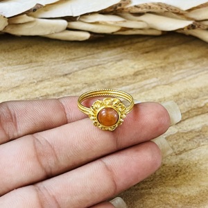 Latest Design Carnelian <b>Ring</b> Boho Floral <b>Statement</b> <b>Ring</b> For Women Brass 18k Gold Plated Floral Band Boho Fashion Wholesale <b>Ring</b> - Product Image 2