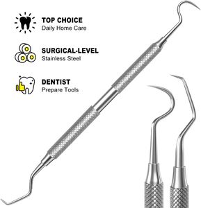 Professional 5-in-1 Dental <b>Tools</b> Kit | Stainless Steel <b>Teeth</b> <b>Cleaning</b> Oral Care Hygiene Set with Tongue Cleaner & Storage Case - Product Image 4