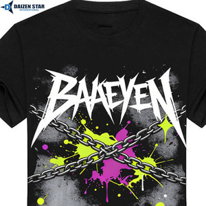 Men's Black Graffiti Print T-Shirt Short Sleeve O-Neck Streetwear Regular Fit Cotton Jersey Patterned Front <b>Logo</b> - Product Image 2