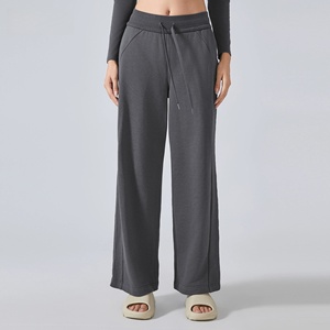 Pantalon de jogging évasé oversize pour femme, taille élastique, en molleton doux, décontracté, pour l'hiver, style décontracté et confortable pour le quotidien - Product Image 3