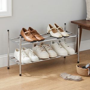 Modern Portable 2-Tier DIY Metal Shoe Rack Simple Home Furniture for Entry - Product Image 5