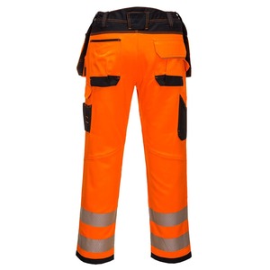 Pantalon de travail haute visibilité orange et noir pour homme, pantalon de sécurité réfléchissant, couleurs contrastées, multi-poches - Product Image 5