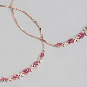 Cadeau de Noël pour la Saint-Valentin, Radiant Links, chevillère en argent sterling 925 plaqué or rose pour femmes et filles - Product Image 2