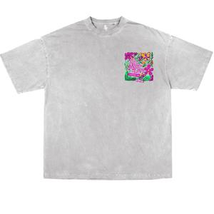 T-shirt oversize pour femme, imprimé tendance, dernier design, art floral abstrait moderne, respirant, lavage à l'acide, logo pour homme - Product Image 3