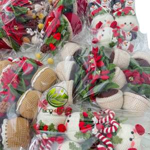 Custom Handmade Crochet <b>Christmas</b> Potted Plants Holiday Decor Snowman Santa <b>Tree</b> <b>Candy</b> <b>Cane</b> Gift Shop Home Decoration Bulk - Product Image 6