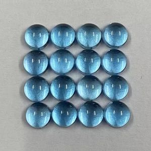 Topacio Azul Suizo Natural de 9 mm, Cabujón Redondo para Joyería, Piedras Preciosas Semipreciosas Sueltas Genuinas, Precio de Fábrica al por Mayor - Product Image 4