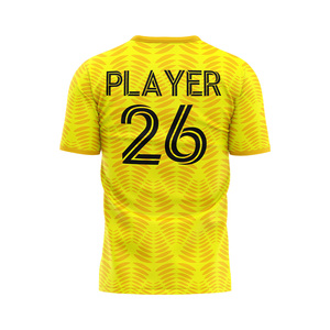 Camiseta de Fútbol Personalizada con Nombre, Número y Logotipo del Equipo, Cuello en V, Manga Corta, Sublimada, 100% Poliéster, Absorbe la Humedad - Product Image 6