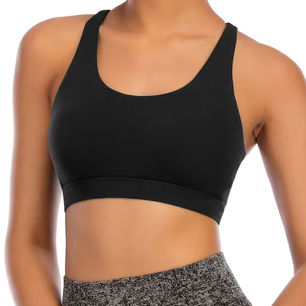 New Wholesale Custom Logo Front Sports Bra for Women-High Support Quick Dry Breathable Spandex/Nylon Plus Size Gym Bra