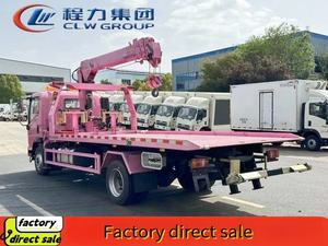 Camion de dépanneuse HOWO 4x2 5 tonnes plate-forme polyvalente transporteur de voiture dépanneuse de récupération de route <span class=keywords><strong>plateau</strong></span> coulissant inclinable un à deux avec <span class=keywords><strong>grue</strong></span> - Product Image 5