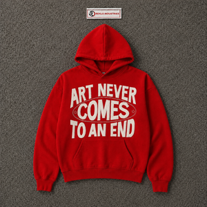 Sudadera con Capucha Oversize Roja Premium Streetwear con Gráficos, Sudadera Unisex de Forro Polar Pesado con Capucha, Estilo Vintage con Tipografía - ¡Oferta! - Product Image 5