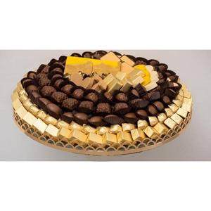 Elegante bandeja de metal con diseño floral para decoración festiva, bodas, postres, dulces y exhibición de chocolate. - Product Image 2