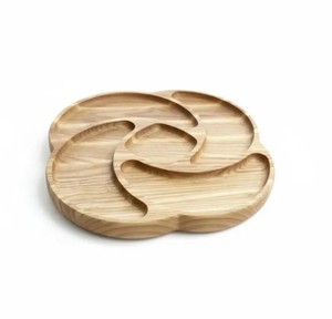 Bandeja redonda de madera con forma de flor, dividida en 6 compartimentos, de madera de acacia, para servir aperitivos, nueces, frutas y charcutería, al por mayor. - Product Image 6