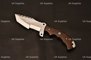 Carbon Steel Handmade Fixed Blade Tracker Style Hunting <b>Knife</b> Industrial Grade Outdoor Camping <b>Knife</b> with Rosewood <b>Handle</b> OEM - Product Image 2