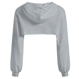 Sweat-shirts décontractés pour femmes, hiver, 100% coton, doublure polaire, respirant, séchage rapide, logo brodé personnalisé, impression, couleur unie - Product Image 2