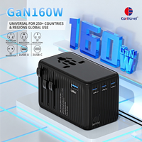 Chargeur tout-en-un Type C QC3.0 20W PD GaN à charge rapide, mini adaptateur de prise de voyage universel, convertisseur de puissance mondial