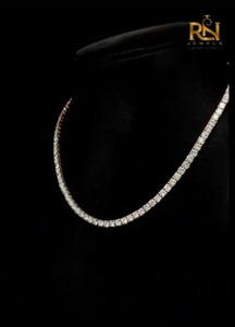 สร้อยคอเพชรทรงกลมเพาะเลี้ยงในห้องปฏิบัติการ ทองคำแท้ 9K 14K 18K ขายส่งจากโรงงานโดยตรง - Product Image 2