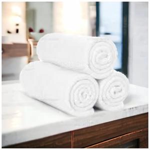 Serviette de bain en coton blanc ultra absorbante, qualité spa - Product Image 1