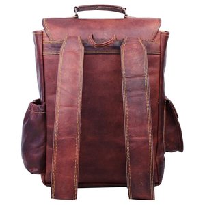 Mochilas de Cuero Genuino de Alta Calidad para Viajes al Aire Libre, Mochilas de Cuero con Cierre de Alta Capacidad y Logotipo Personalizado - Product Image 6