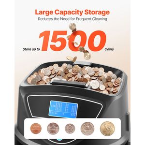 Macchina Conta e Classifica Monete USD a 5 Denominazioni, Contiene 2000 Monete, Display a Schermo - Product Image 3